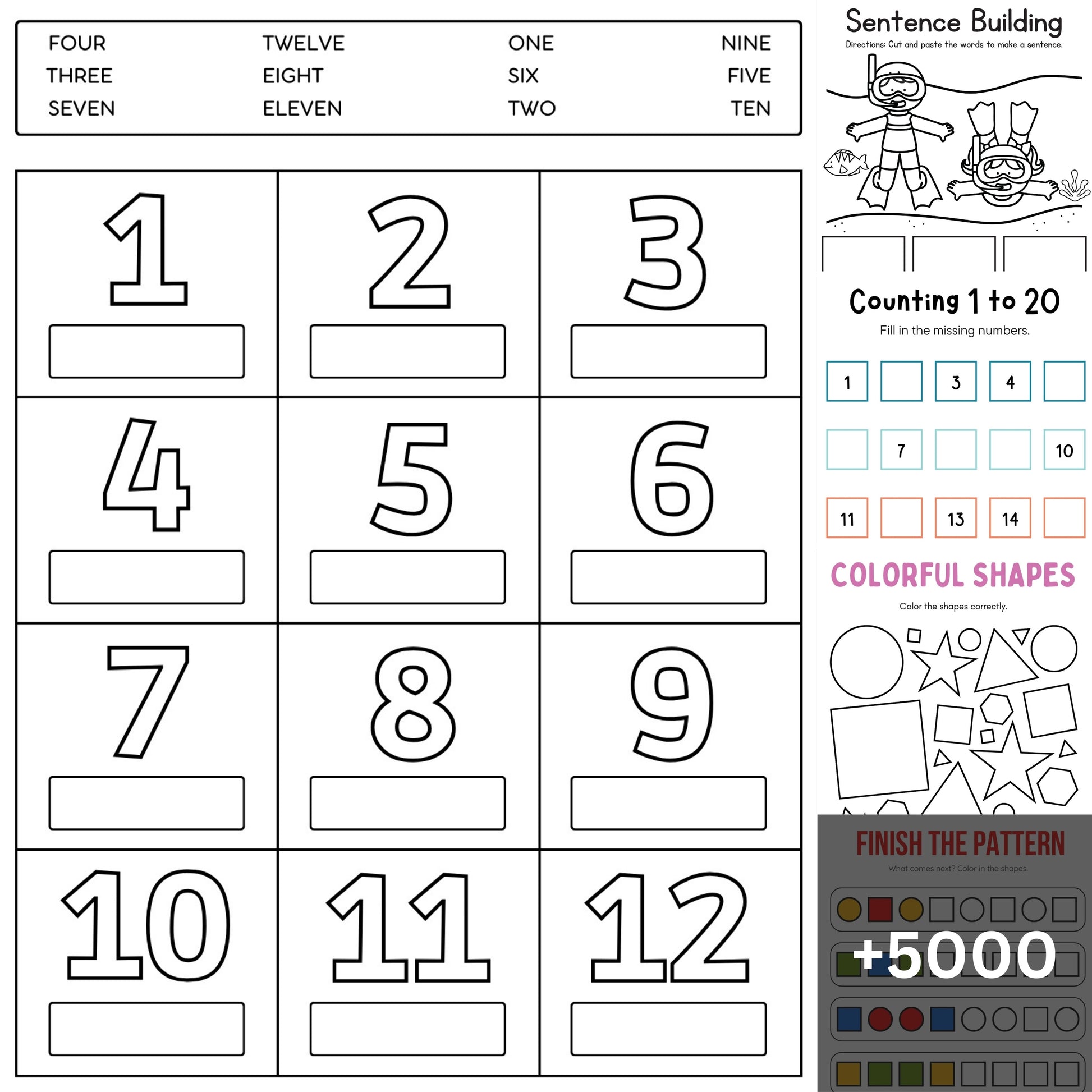5,000+ Pre-k and Kindergarten Worksheets Ultimate - Sale Ends Tonight!
